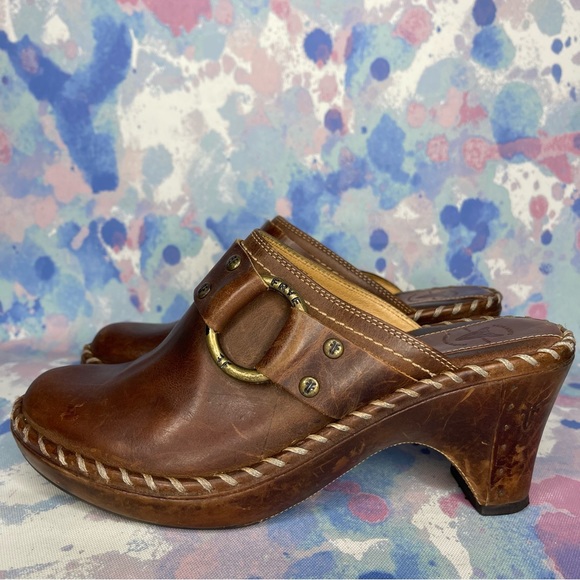 Frye Clogs Womens 6 Brown Leather Charlotte Ring Mules 70770 - Picture 3 of 7